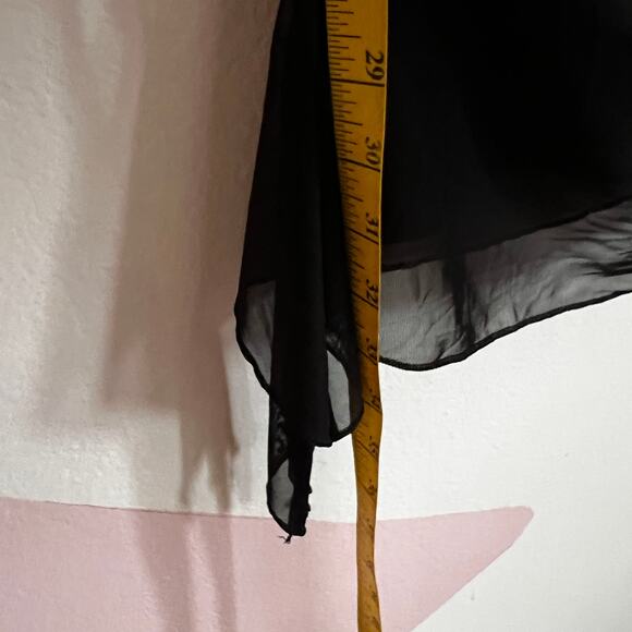 Black Mesh Asymmetrical Mini Dress Y2K 2000s Indie Sleaze Grunge Small‎ - Picture 5 of 7